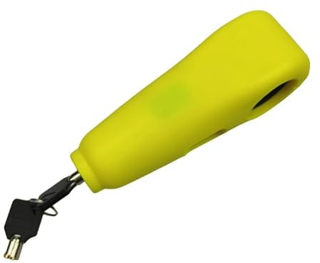 Candado para Moto con Alarma, Dispositivo antirrobo, Bloqueo de Palanca de Freno Delantero y Acelerador (Amarillo)