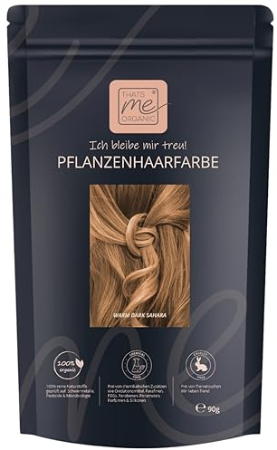 Thats me Organic® Profi Pflanzenhaarfarbe Nachfüllpack (warm dark sahara blond) – Bio Haarfarbe ohne Chemie – Ideale Haarfarbe auch während der Schwangerschaft und Stillzeit