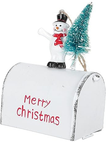 VINTORKY Weihnachtsanhänger aus Eisen Kreativer Briefkastenanhänger Weihnachtsdeko Hängedekoration für Weihnachtsparty-zubehör