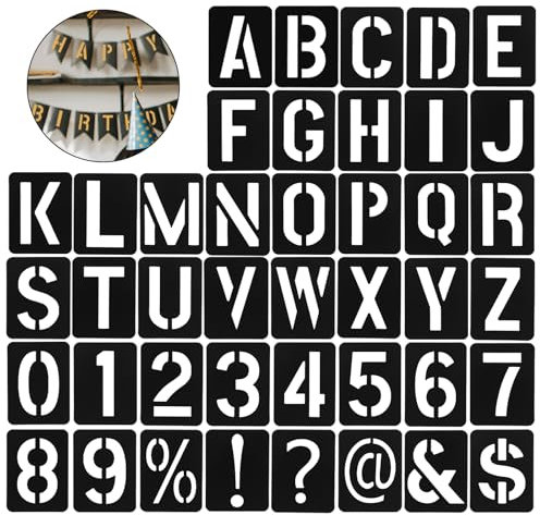 HonGien 42 Stück Alphanumerische Schablonen Buchstaben Schablone waschbar wiederverwendbar Kunststoff alphanumerische Schablonen Alphabet Handwerk Schablonen für Kunst Malerei, Handwerk DIY Schreiben