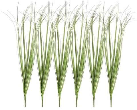 sourcing map 6 plantas de césped artificial, arbustos artificiales de plástico de 20.5 pulgadas, arbustos artificiales para decoración frontal del hogar, jardín, rojo