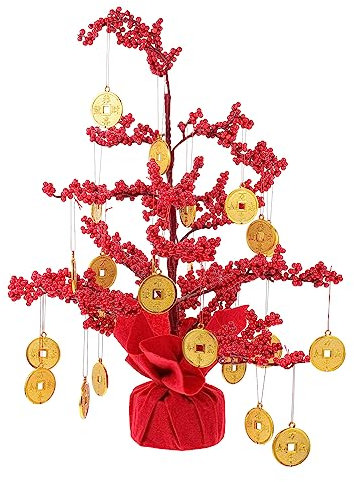 FUNOMOCYA Kreatives Geldbaum-dekor Neujahrsornament Für Schreibtisch Klassischer Chinesischer Stil Langlebiges Material Mehrfach Verwendbar Für Wohnungen Und Büros