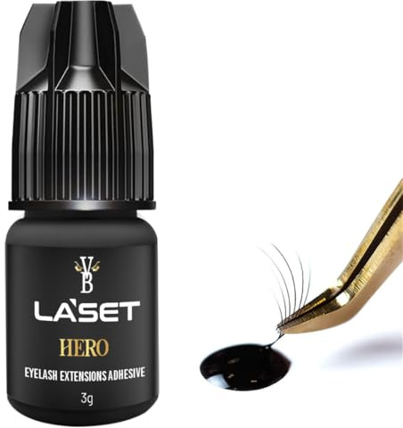 Eyelash Extension Glue for Volume and Individual Eyelashes Eyelash Lash Adhesive Extra Strong Eyelashes Glue Individual Lash 6-7 Weeks Retention 1 sec drying (5g)