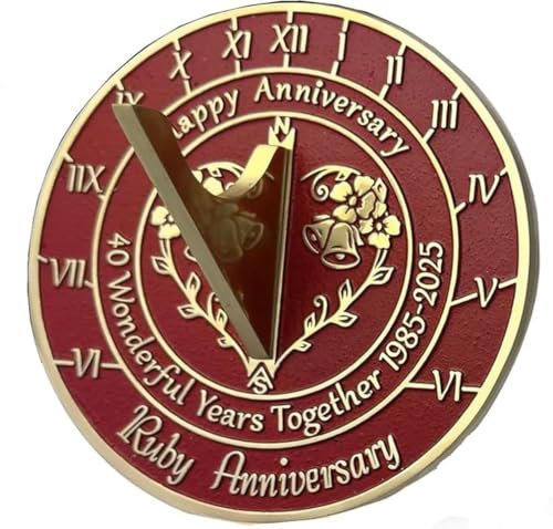 ANTIQUEMEDIEVAL 40th Ruby Anniversary Sundial 2025 Gift For Couple 10