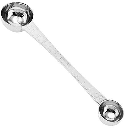Dual Side Ruler Measuring Spoons Stainless Steel 1 Teaspoon 1 Tablespoon Protein Powder Scoop, Silver