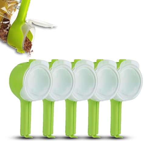 Pinces de fermeture en plastique pour aliments, 5 pièces, réutilisables, pinces de fermeture multifonctions pour sacs avec bec verseur pour le rangement des ustensiles de cuisine