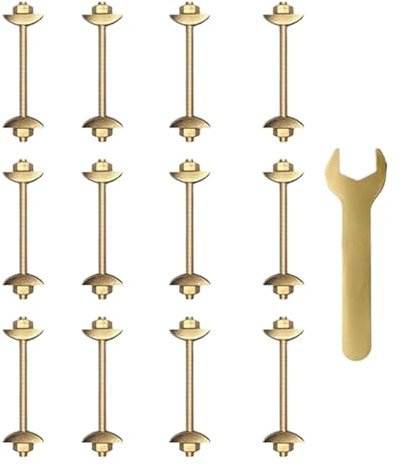 Counter Fasteners, M8x100mm Joint Fasteners, 12x Hardware Nut & Bolt Assortment, Metal Connecting Fittings for Butcher Block, Miter, Bed Frame, and Table Assembly