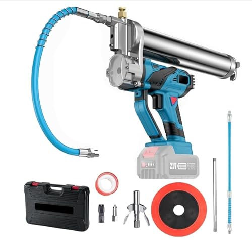 Akku Fettpresse, 12000 PSI Elektrische Fettpresse mit 2 Batterien und Ladegerät, Elektrische Fettpresse Kit von Fahrzeugen und Maschinen, 30cm Schlauch und Schnellverschlusskupplung