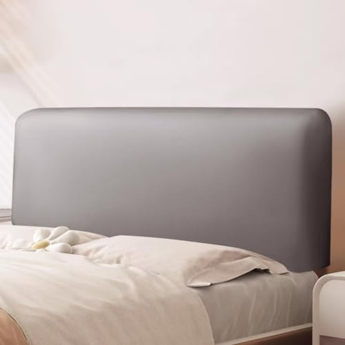 TLMQYXZE PU Leder Bettkopfteil Hussen Bett Kopfteil Bezug,Wasserdicht Weicher Strecken Staubdicht, Schutzhülle Für Gepolsterte Schlafzimmer Kopfteil(Taupe,160-190cm)