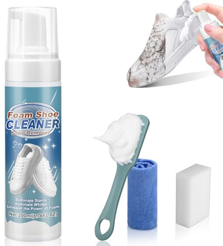 Bmliingchau Sneaker Reiniger, Schuhreiniger Weiße Schuhe 200ml, Sneaker Cleaner White, Schuhreiniger für Turnschuhe für Schuhe zum Entfernen und Weiße Schmutz-mit Bürste, Handtuch und Schwamm Eraser