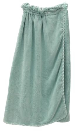 IKFGTJRE Gonna per Asciugamano da Bagno Gonna da bagno in velluto corallo con fiocco in pizzo e fibbia avvolgente for donne adulte, con buon assorbimento dell'acqua(Green)