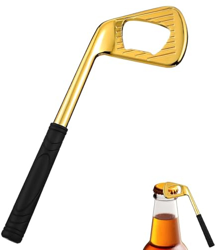 1 Pc Golf Club Shape Bottle Opener, Golf Gifts for Men Funny Bottle Opener | Fun Party Supplies, Suitable for Golfs Enthusiasts, Golden Kitchen Tools and Fun Accessories for Family Gatherings