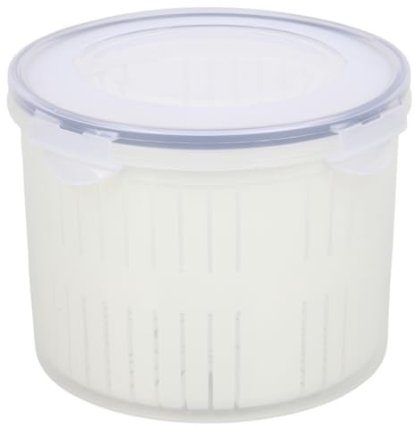Jolie Max 2.5L Pickle & Olive Jar with Strainer – Airtight BPA-Free Plastic Storage Holder – Large Food Container for Pickles, Olives, Cheese in Brine – Fridge, Microwave & Dishwasher Safe (1)