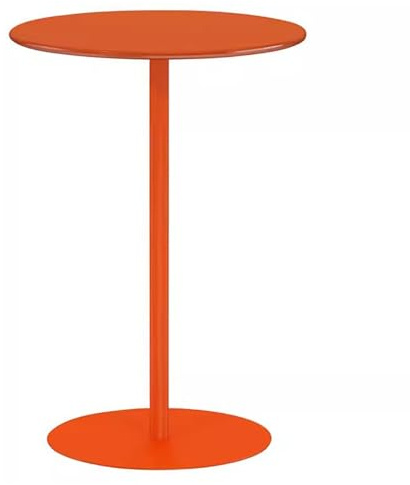 MARIYCH Bistrotisch aus Metall, runder Cocktailtisch in Barhöhe mit Metallfuß, runder hoher Thekentisch in Barhöhe für Küche, Zuhause, Orange (60 x 60 x 72 cm)