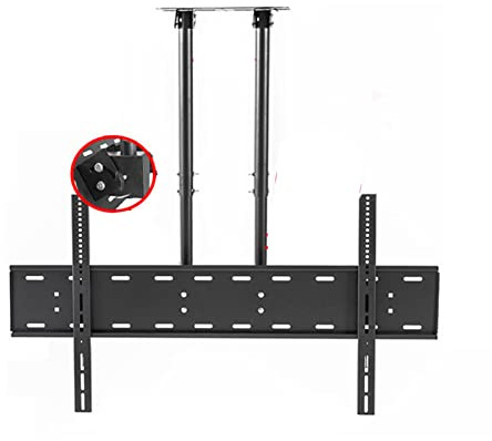 HYJYGM Staffa di Montaggio TV a soffitto Regolabile, Supporto TV a soffitto a Doppio palo per televisori da 60-120 Pollici, soffitto Piatto e a Volta, Fissaggio a Vite di espansione ()