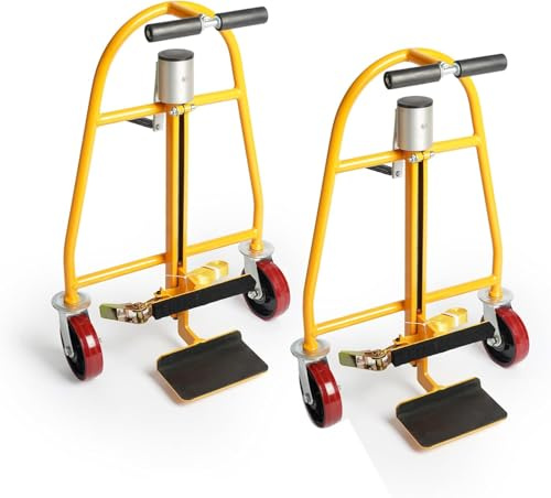 Legines 2er Möbelroller Schwerlast 500kg Tragfähigkeit mit 360° Rädern rutschfest Gelb Möbeltransportroller Umzugshilfe für Umzug Werkstatt Haushalt
