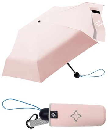 LILAC Mini Travel Umbrella for Rain - 43 Large Coverage Small Compact Umbrella, Reinforced Strong Frame, Lightweight Portable Parasol with UPF 100+ UV Protection, Gifts for Adults, Seniors & Students