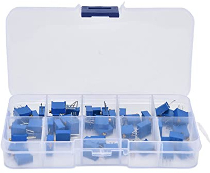 ANKROYU Trimmer-Potentiometer-Sortimentskit, variabler Widerstand 100 Ω bis 100 kΩ, 10 Werte mit Drehsystem für Elektrogeräte, Audiogeräte, Kommunikationseinrichtungen, Sicherheits