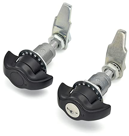 Black Double Wing Cabinet Lock Cylinder Lock Cam Cabinet Locks for Distribution Box Industrial Cabinet Lock 1Pcs 1Pcs(XK245-1Y)