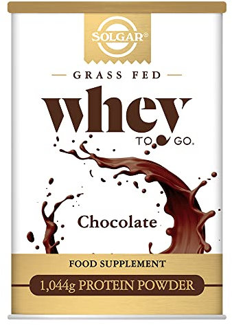 Solgar Whey To Go Natural Chocolate Flavour Whey Protein Powder 1162g - Grass-Fed Whey from New Zealand Cows - Aids Growth and Repair of the Body - Vegetarian and Gluten-Free