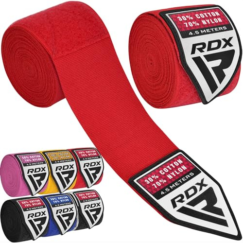 RDX Boxbandage, MMA-Handschuhe, fürs Handgelenk, Bandage, Verband, fürs Kickboxen, rot