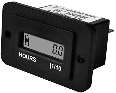Runleader LCD-Betriebsstundenzähler AC 86–230V, Gesamtstunden rückstellbar | RL-HM010 für ZTR-Rasenmäher, Traktor, Generator, Golfwagen, Club Car, Scheuersauger, Marine, ATV, Motor, Kompressor