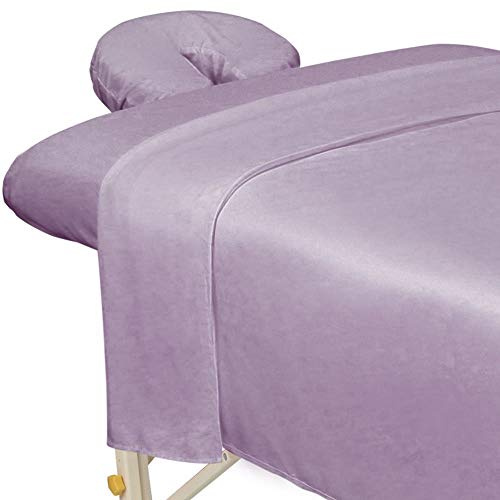 ForPro Professional Collection - Ensemble de draps de massage 3 pièces en microfibre de qualité supérieure, ultra léger, résistant aux taches et aux plis, comprend un drap plat de massage, un
