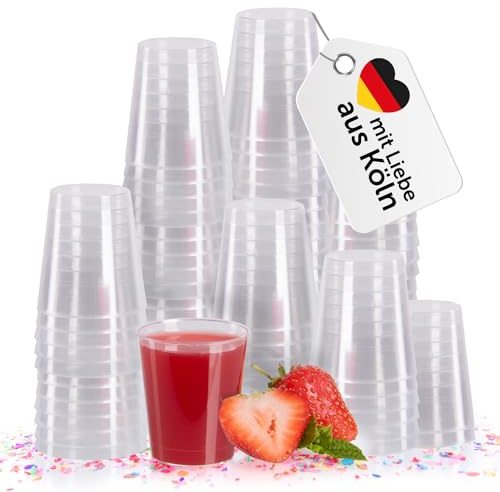 Vivaloo Wiederverwendbare 2cl Shotgläser (1000 Stück) - BPA-frei, Spülmaschinengeeignete Schnapsbecher mit Eichstrich - Schnapsgläser