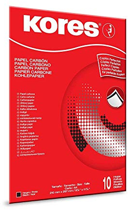 Lot de 2 feuilles de papier carbone Kores 1200, DIN A4, 10 feuilles, noir