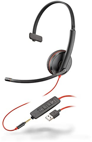Plantronics - Blackwire 3215 - Casque filaire mono-oreille (Mono) avec microphone à perche - USB-A pour se connecter à votre mobile, PC ou Mac