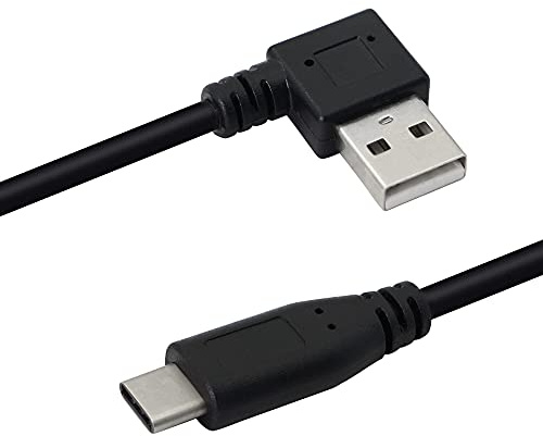 PNGKNYOCN Câble court USB à angle droit, 25 cm 90 degrés USB 2.0 (Type-A) mâle vers USB 3.1 (Type-C) mâle Câble de charge et de synchronisation des données