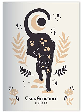 Kartenkaufrausch 16x personalisierte Trend Designer DIN A5 Grundschul Hefte mit schwarzer Katze und Eule in Beige Kontrastlineatur 1
