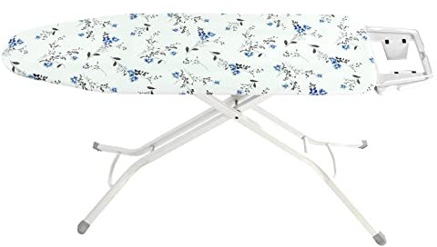 Maximex Bügeltischbezug Keramik M Floral Blau 131x47 cm, Dampfbügelgeeigneter Bügelbrettbezug für schnelleres Bügeln, Gegenbügeleffekt durch Hitzereflektion, Spann-Clip, Öko-Tex Zertifiziert