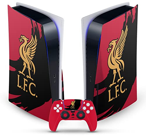 Head Case Designs Officially Licensed Liverpool Football Club Sweep Stroke Art Vinyl Faceplate Gaming Skin Decal Compatible With Sony PlayStation 5 PS5 Disc Edition Console & DualSense Controller