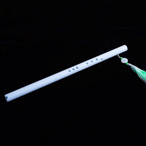 Traditionelle chinesische vertikale Harzflöte, kurze Xiao-Flöte, weißes Musikinstrument for Anfänger, 8 Löcher, F/G/A/B-Taste(F key)