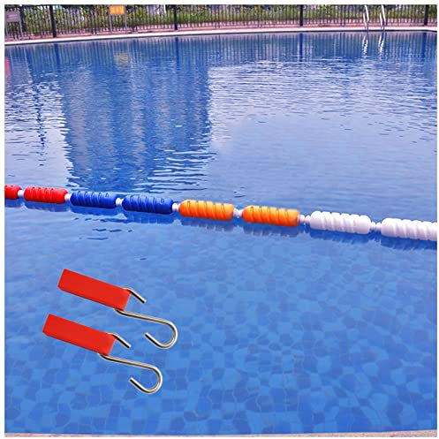Schwimmbecken-Sicherheitstrennlinie mit Boje, 1–10 m schwimmendes Seil, Fahrbahnlinie, für Wasserstraße, mit 2 Haken (Color : Steel Wire Rope Style, Size : 5m/16.4ft)