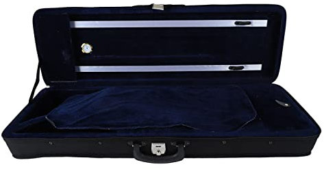 4/4 Geigenkoffer in Voller Größe, Professioneller Länglicher Geigenkoffer mit Hygrometer, Rucksackgurten und Decke, Baumwollfutter, Leichte Tragbare Tragetasche (schwarz)