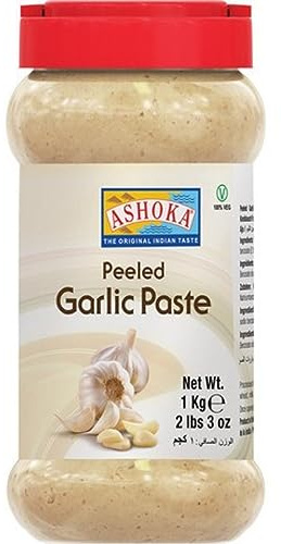 Ashoka Geschälte Knoblauch Paste, 1 kg - Indisch | Authentische indische Rezeptur, traditionelle Geschmacksrichtung, vegan geeignet, erleichtert die tägliche Küche