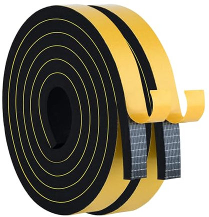 Kingsea - 2 de juntas para ventanas de aislamiento, 20 x 10 x 2 m, espuma adhesiva de goma para aislamiento térmico, cortavientos, aislamiento acústico