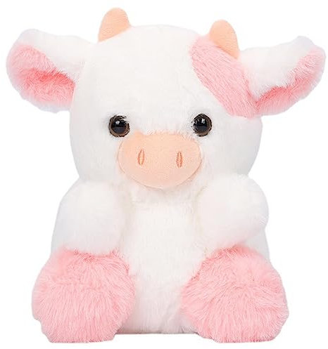XINGPUBHD Cow Stuffed Animal Toys,Cow Plush Toy, Stuffed Animal Throw Plushie Pillow Doll, Soft Fluffy Friend Hugging Cushion Present For for Boys Girls Kids Toddlers - Pink