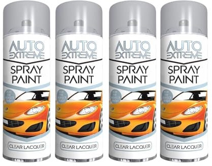PNJB All Purpose Spray Paint, Perfect Finish, Long Lasting Adhesion, Fast Drying Solution, Smooth Finishing, Durable, Clear Lacquer, 250 ML, (4PCS)
