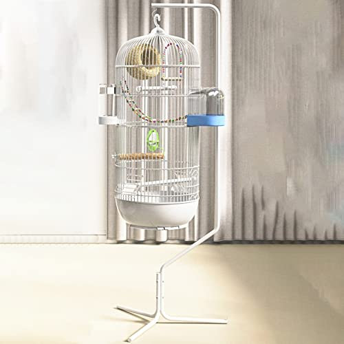 Vogelkäfig für Sittiche, Vogelkäfige für drinnen und draußen, Eisen-Vogelkäfig mit abnehmbarem Ständer für mittelgroße kleine Vögel, Wellensittiche, Nymphensittiche, Sittiche, Kanarienvögel – Weiß (Sc