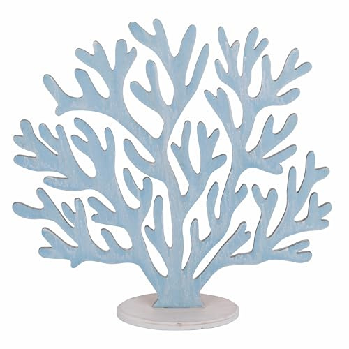 Ramo di corallo decorativo grande in plywood h. 42 cm, stile coastal, Ocean