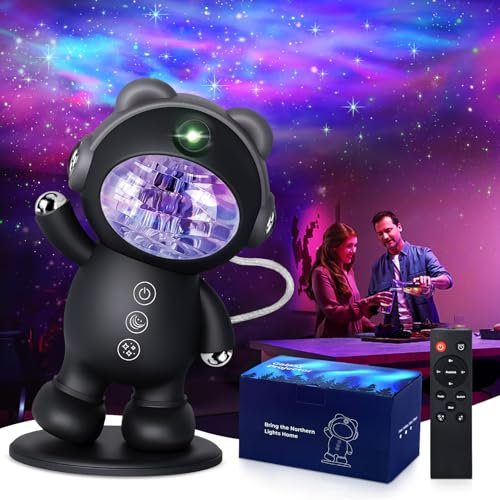 CHMMY Astronaut Galaxy Star Night Light Projector, USB Powered 360 Adjustable with Remote Control, LED Lights for Kids Adults Home Room Decor