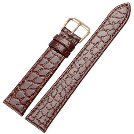 Echtes Leder-Uhrenarmband, Krokodilmuster, Rindsleder mit Dornschließe, Uhrenkette für Damen, 12-20mm, Farbe 6, 13mm