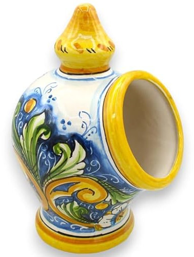 Tipica saliera Siciliana in Ceramica di Caltagirone h 25 cm ca. Varie opzioni Decoro (1Unità) - Decoro 2