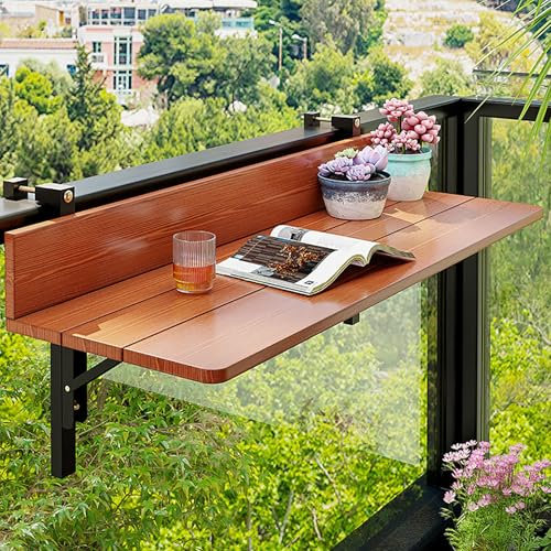 PQXQZ Klappbarer Balkon Hängetisch Balkonhängetisch mit Trennwanddesign Hängetisch Klappbar für Den AußEnbereich(120cm/47in)