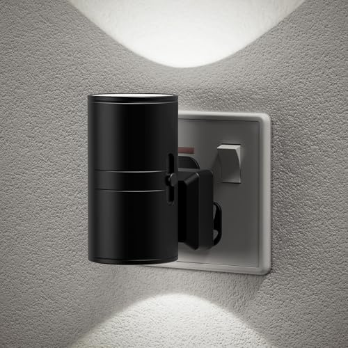 JandCase Night Light Plug in Wall, Dusk to Dawn Sensor, Dimmable Nightlight | 0-100LM, Cool White 6000K, Plug-in Night Light for Hallway, Bathroom, Bedroom, Stairs, 1 Pack
