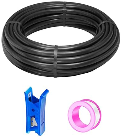 HAXIHA Pneumatik Schlauch Schwarz 8mm OD 5mm ID Polyurethan PU Luftschlauch Rohr Rohrsatz, Druckluftschlauch, 12 Meter 39.4ft PU Schlauch ist Geeignet für Pneumatische Geräte und Luftkompressor