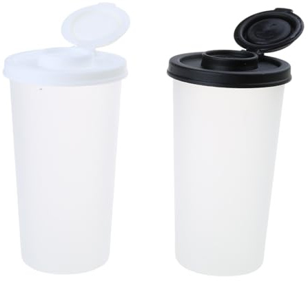 Set di 2 saliera e pepe in plastica trasparente, grande capacità, portaspezie, portaspezie, accessori da campeggio